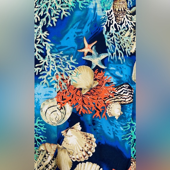 Gorgeous NWT Vintage Cache Wrap Top L Beach Ocean Reef Seashell Seashells - Picture 8 of 11